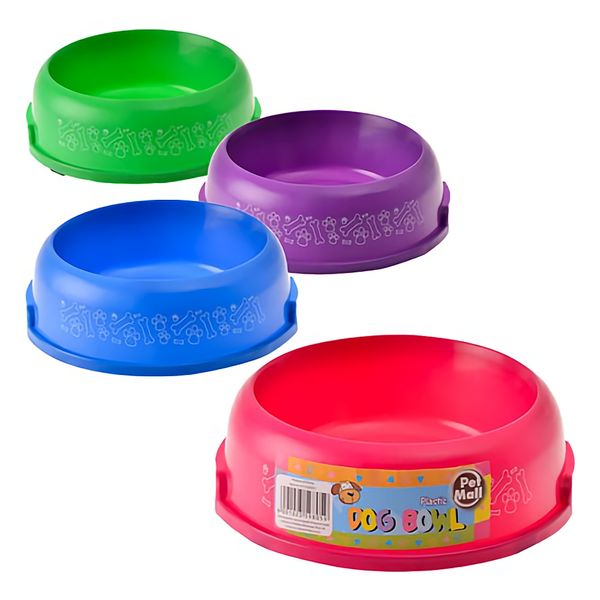 Bulk Pack x 4 Pet Dog/Cat Bowl Plastic 16cm