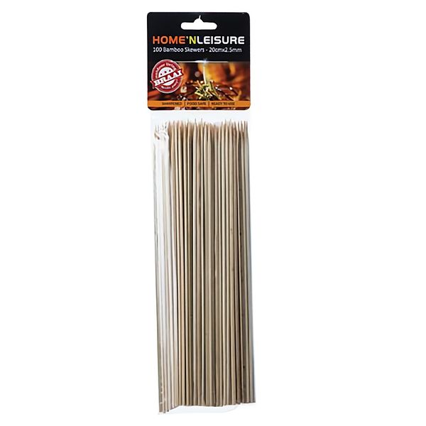 Bulk Pack X 12 Skewers Bamboo 20cm X 2.5mm 100 Piece per pack.