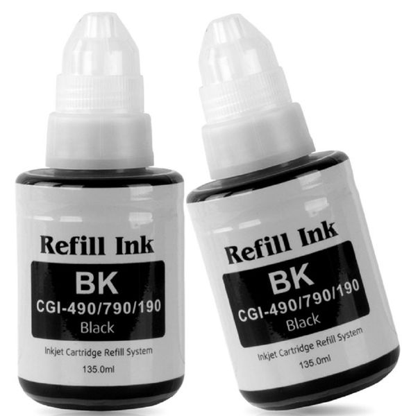 Canon GI-490 / G1400 / G2400 / G3400 CISS Black Ink Bottle x 2 - Compatible