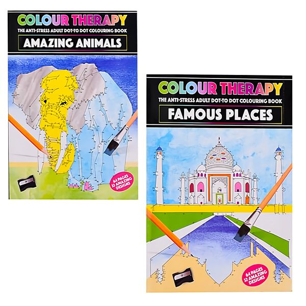 Bulk Pack x 4 Book Colouring Therapy Adult Dot-To-Dot