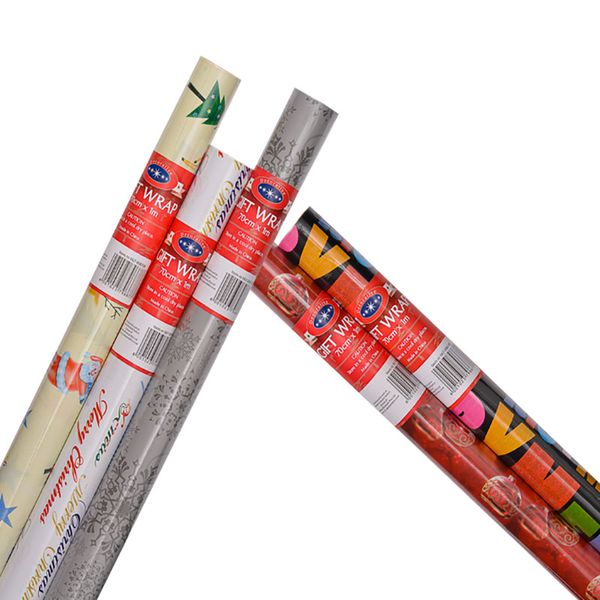 Bulk Pack x 10 Xmas Stationery Gift Wrap 1mx700mm