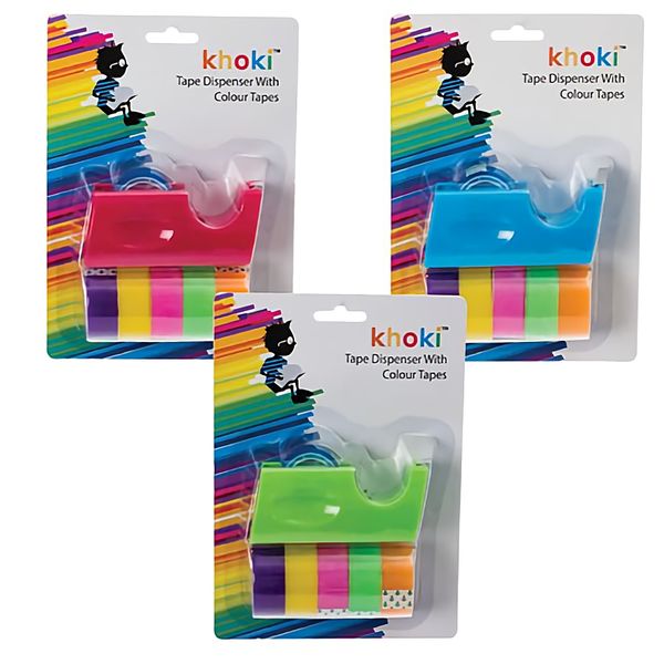 Bulk Pack x 6 Tape Dispenser With 5 Colour Rolls
