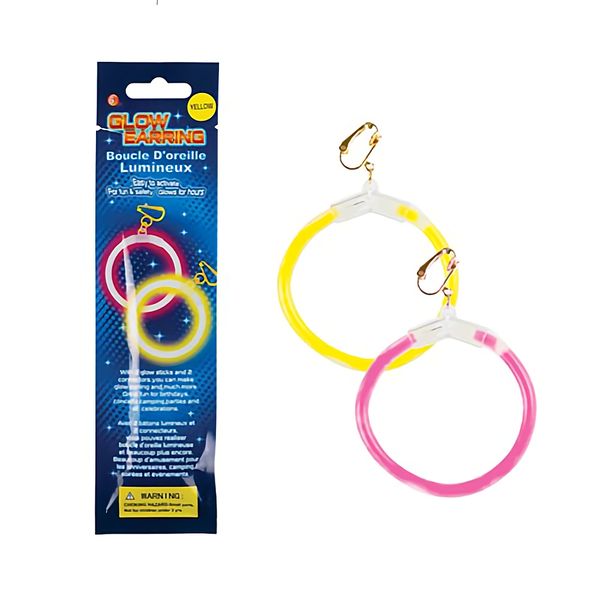 Bulk Pack x 12 Glow Stick Earrings Hoops