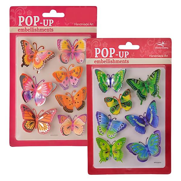 Bulk Pack x 4 Sticker Dimensional Butterfly