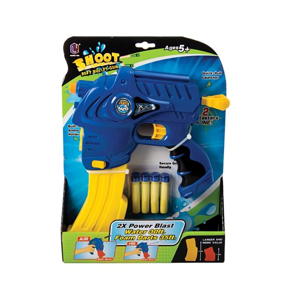 Bulk Pack x 2 Gun Space Blaster 2in1 Foam Bullet/water