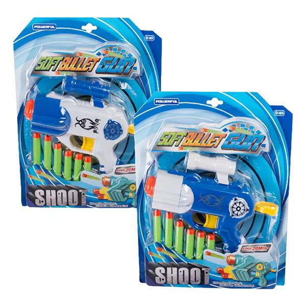 Bulk Pack x 2 Gun Space Blaster &amp; 6 Foam Darts