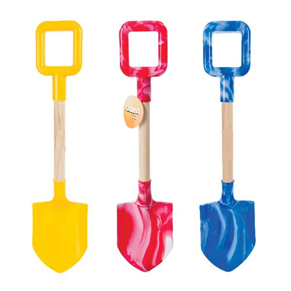 Bulk Pack x 6 Beach Spade Wooden &amp; Plastic Handle 40cm