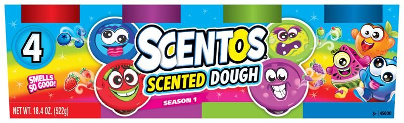 Scentos 4 Piece Dough - Red, Purple, Green, Blue