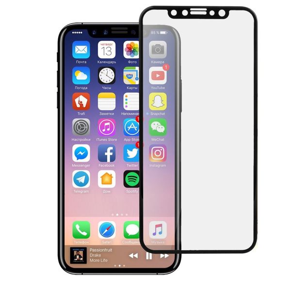 Tempered Glass Screen Protector for Iphone X - Black