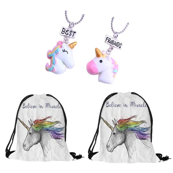 Unicorn BFF Necklace &amp; 2 Bags