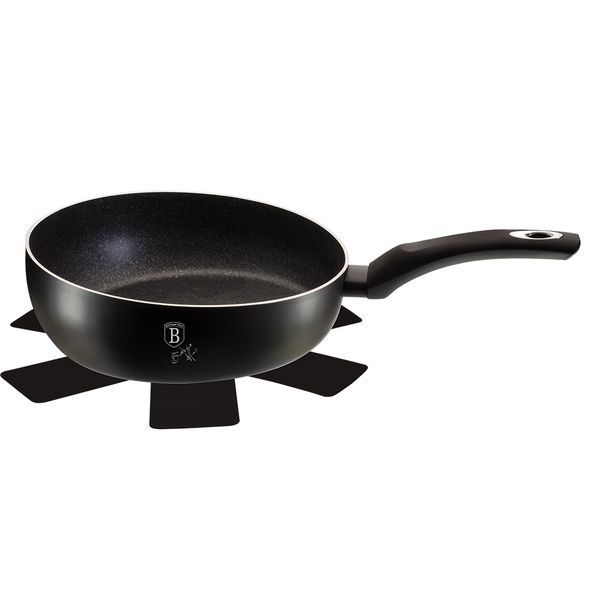 Berlinger Haus 26cm Marble Coating Flip Frypan - Black Silver Collection