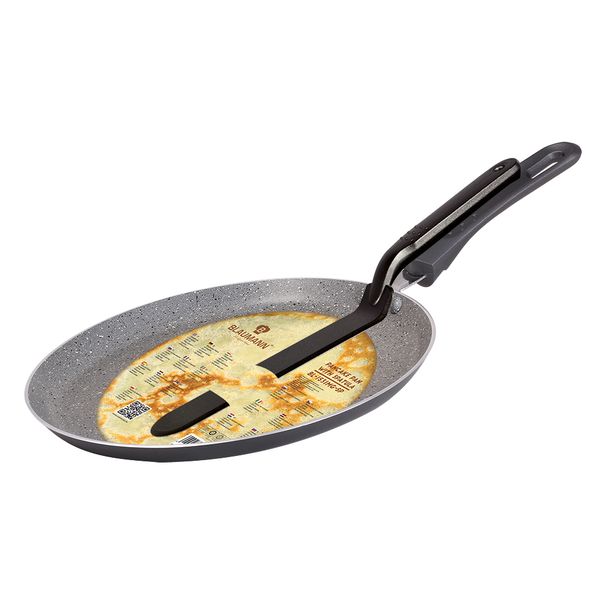 Blaumann 24cm Marble Coating Pancake Pan with Turner - Gray