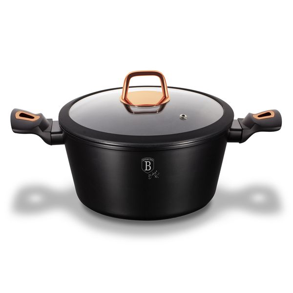 Berlinger Haus 28cm Marble Coating Casserole Pot - Black Rose Collection