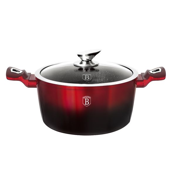 Berlinger Haus 28cm Marble Coating Casserole Pot - Black Burgundy Edition