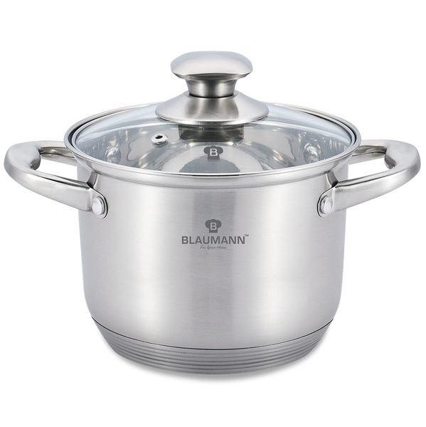 Blaumann 28cm Stainless Steel Stock Pot - Satin Gourmet Line