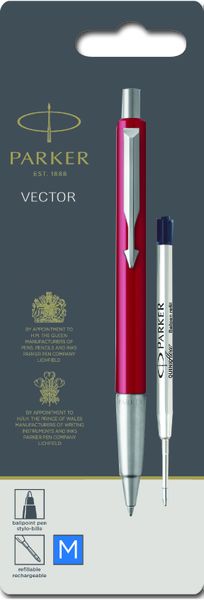 Parker Vector Ballpoint pen Red + free refill