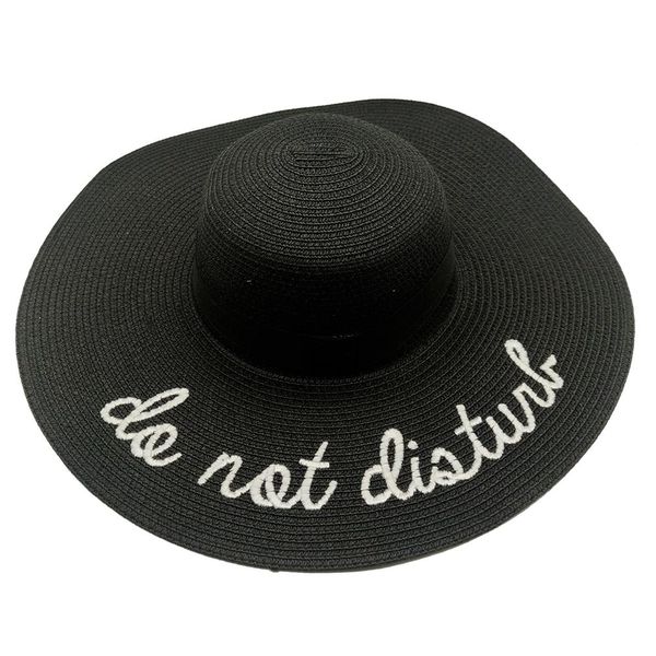 Summer Sun Straw Hat with Writing - Do Not Disturb
