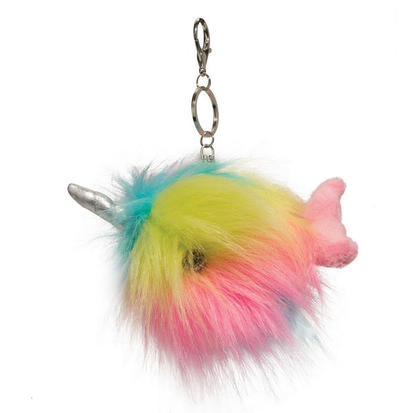 Douglas Rainbow Narwhal Pom Clip