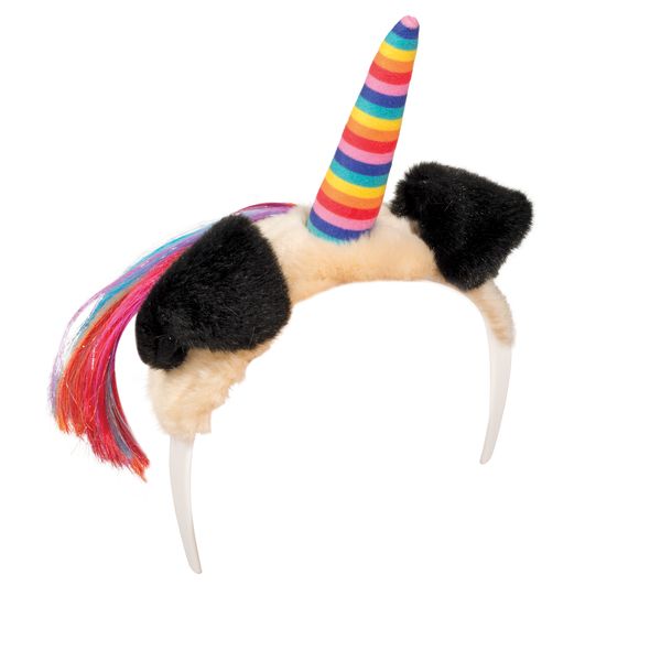 Dreamy Pugicorn Dreamy Headband W/Rainbow Horn