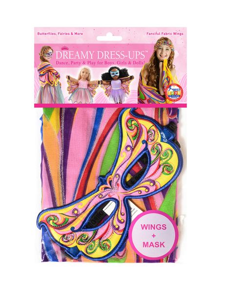 Dreamy Dress Ups Mask &amp; Wing Fairy Rainbow Multi