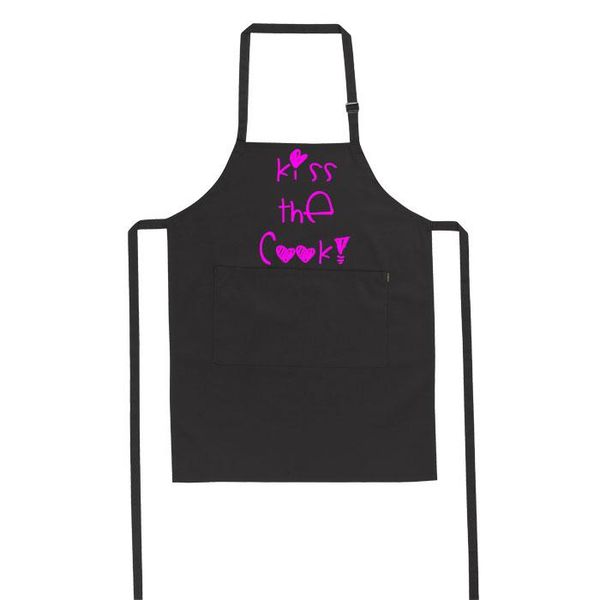 BuyAbility Kiss the Cook - White Text - Black - Apron