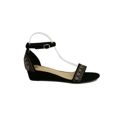 ladies black ankle strap sandals