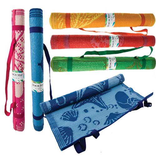 Bulk Pack x 5 Beach Mat Polypropylene Woven 71x147cm