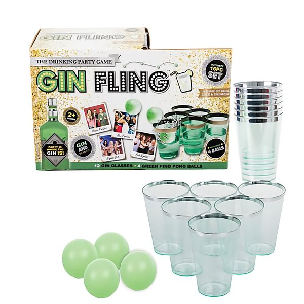 Bulk Pack x 4 Drinking Game Gin Fling 12 Cups + 4 Balls