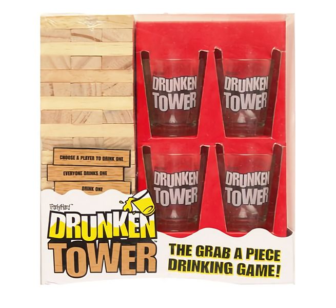 Bulk Pack x 2 Drinking Game Tower Blocks with 4 Glasses