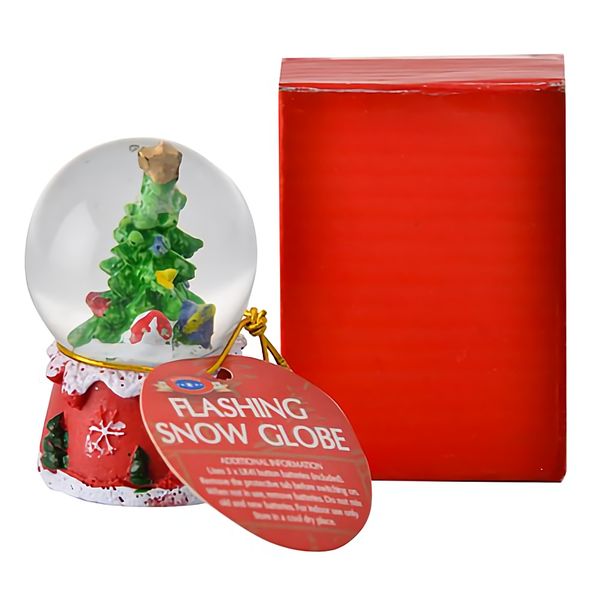 Bulk Pack x 6 Xmas Sundry Flashing Snow Globe