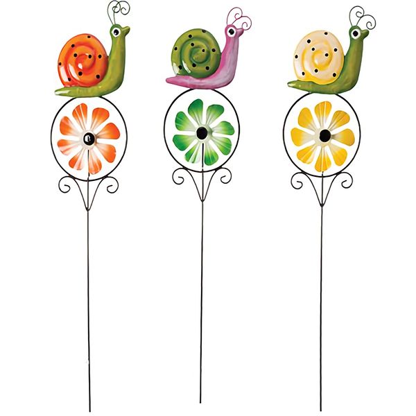 Bulk Pack x 6 Ornament Plant-Stick Metal Windmill 60cm