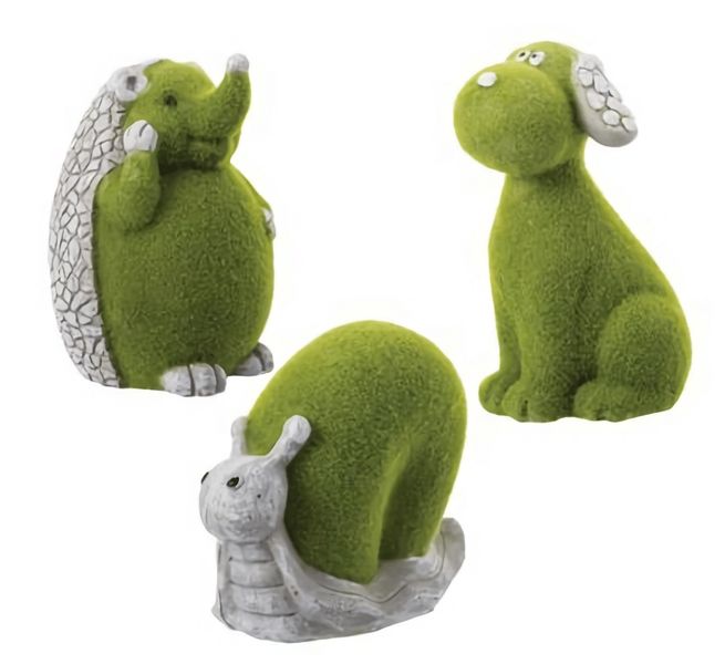 Bulk Pack x 6 Ornament Animal With Flocking 14cm