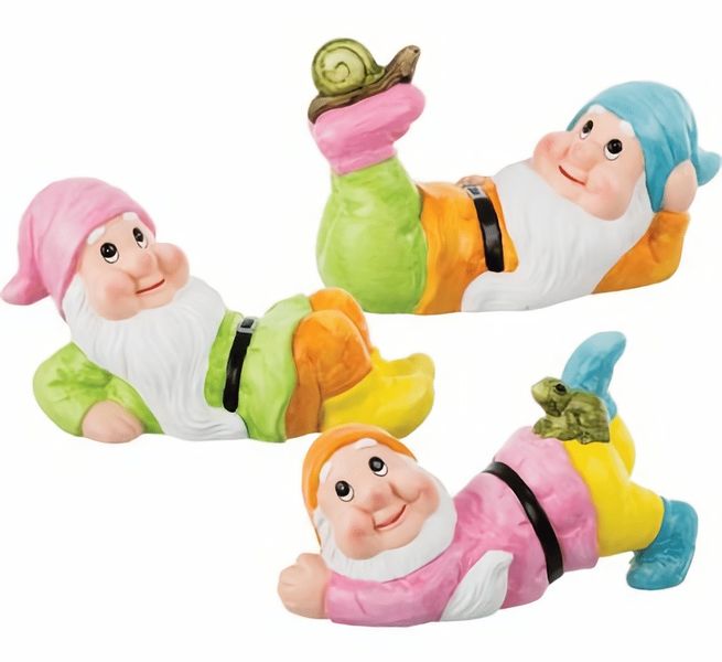 Bulk Pack x 6 Ornament Gnome Lying Down 25cm