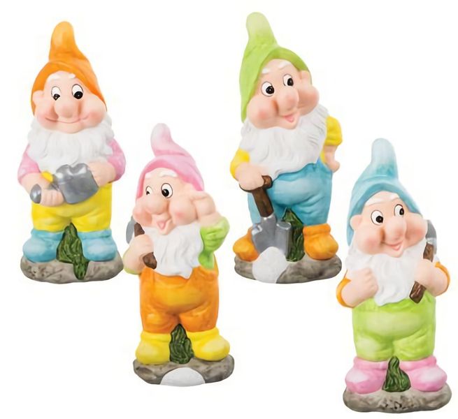 Bulk Pack 8 x Ornament Gnome Ceramic With Tools 30cm