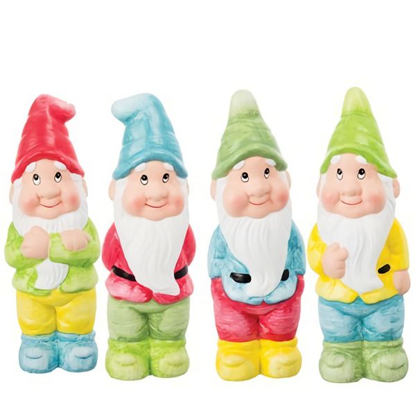 Bulk Pack x 8 Ornament Gnome Ceramic Standing 20cm