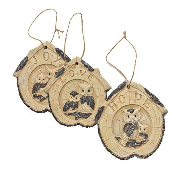 Bulk Pack x 6 Ornament Sign Inspirational 15x15cm Owl