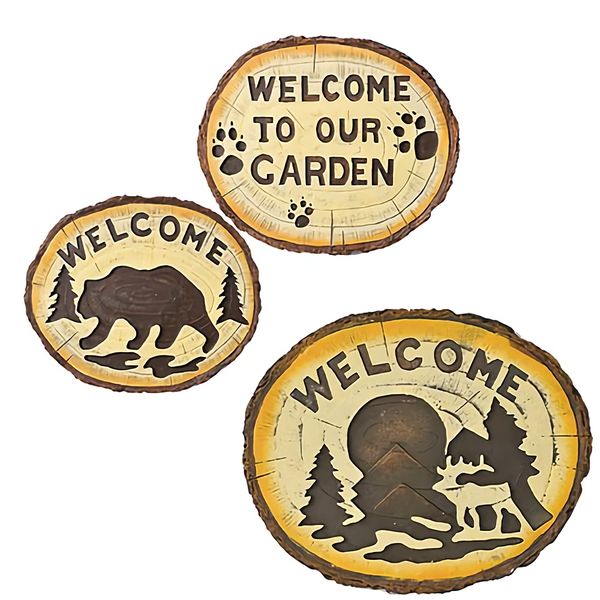 Bulk Pack x 6 Ornament Welcome Stone Oval 27x21cm