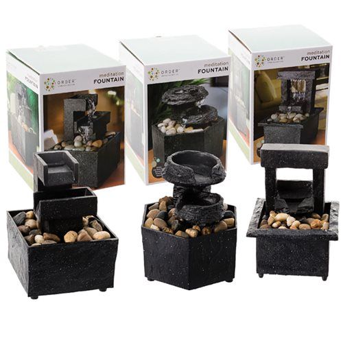 Bulk Pack x 3 Ornament Fountain Meditation Battery Operated