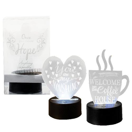 Bulk Pack x 3 Ornament Light Decor Standing Plaque With words