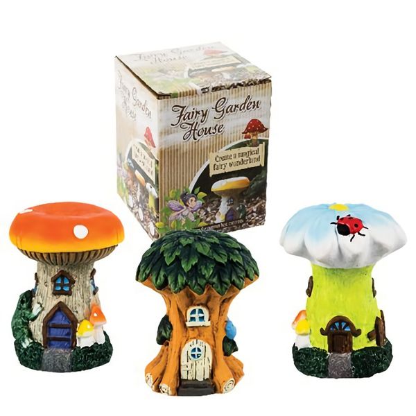 Bulk Pack x 3 Ornament Decor Ceramic Fairy House