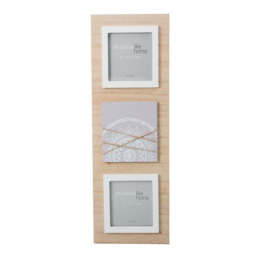 Bulk Pack x 4 Picture-Frame Collage Wooden 3 Hole 16x44cm