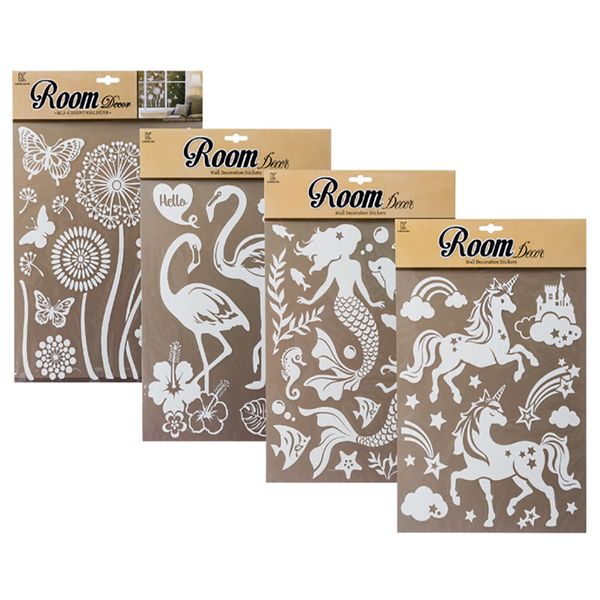 Bulk Pack x 4 Stickers Room Decor With Glitter