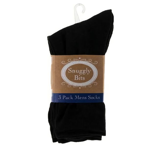 Bulk Pack X 6 Socks Men Plain Black 3-Pack