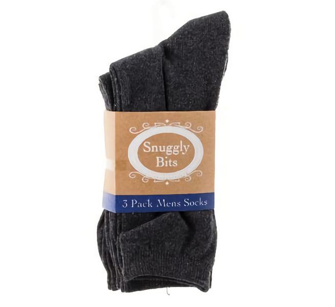 Bulk Pack X 6 Socks Men Plain Grey 3-Pack