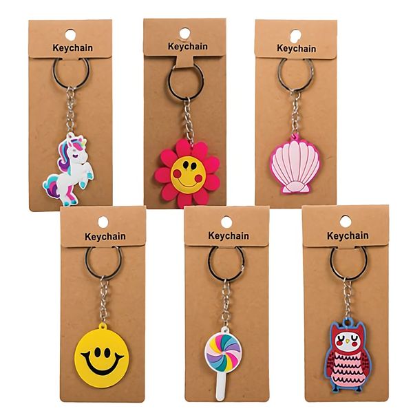Bulk Pack X 6 Key Chain Shapes Rubber