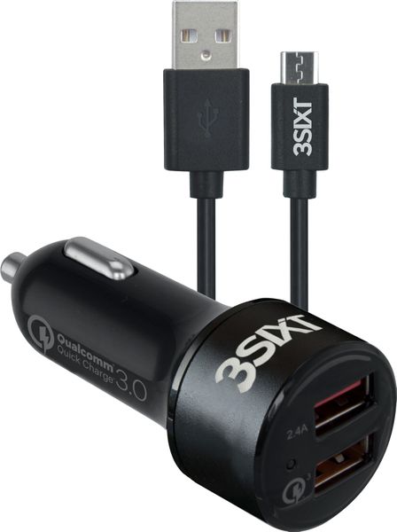 3SIXT Quick Charge Car Charger USB-A to Micro USB 5.4A