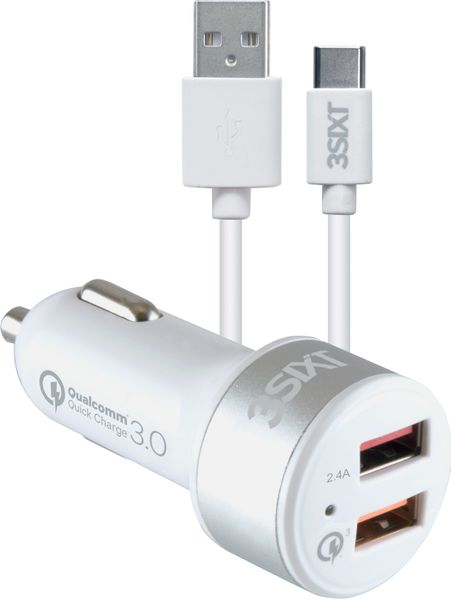3SIXT Quick Charge Car Charger USB-A to USB-C 5.4A