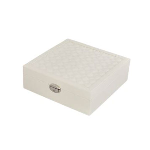 Iconix PU Leather Jewelry Storage Display Organizer -White