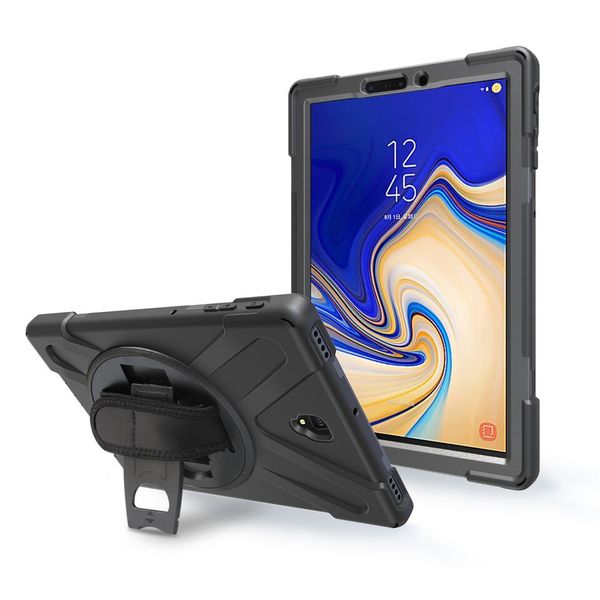 TUFF-LUV Armour Jack Case Stand &amp; Strap for 10.5'' Galaxy Tab S4 - Black