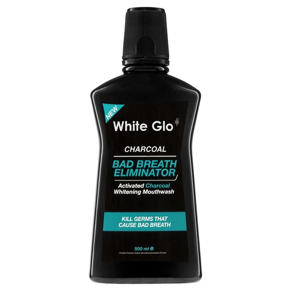 White Glo Whitening Mouthwash Charcoal Bad Breath 500ml